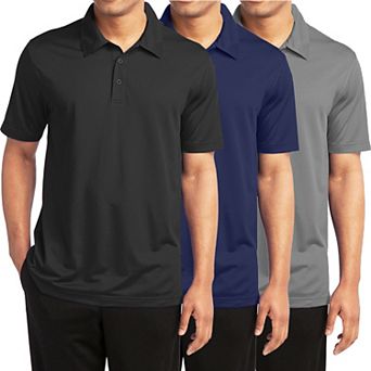 Men's Galaxy By Harvic 3-Pack Moisture-Wicking Polos