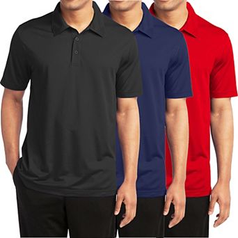 Men's Galaxy By Harvic 3-Pack Moisture-Wicking Polos