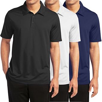 Men's Galaxy By Harvic 3-Pack Moisture-Wicking Polos