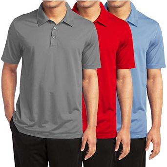 Men's Galaxy By Harvic 3-Pack Moisture-Wicking Polos
