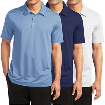 Men's Galaxy By Harvic 3-Pack Moisture-Wicking Polos