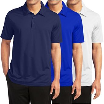 Men's Galaxy By Harvic 3-Pack Moisture-Wicking Polos