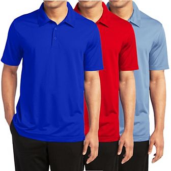 Men's Galaxy By Harvic 3-Pack Moisture-Wicking Polos