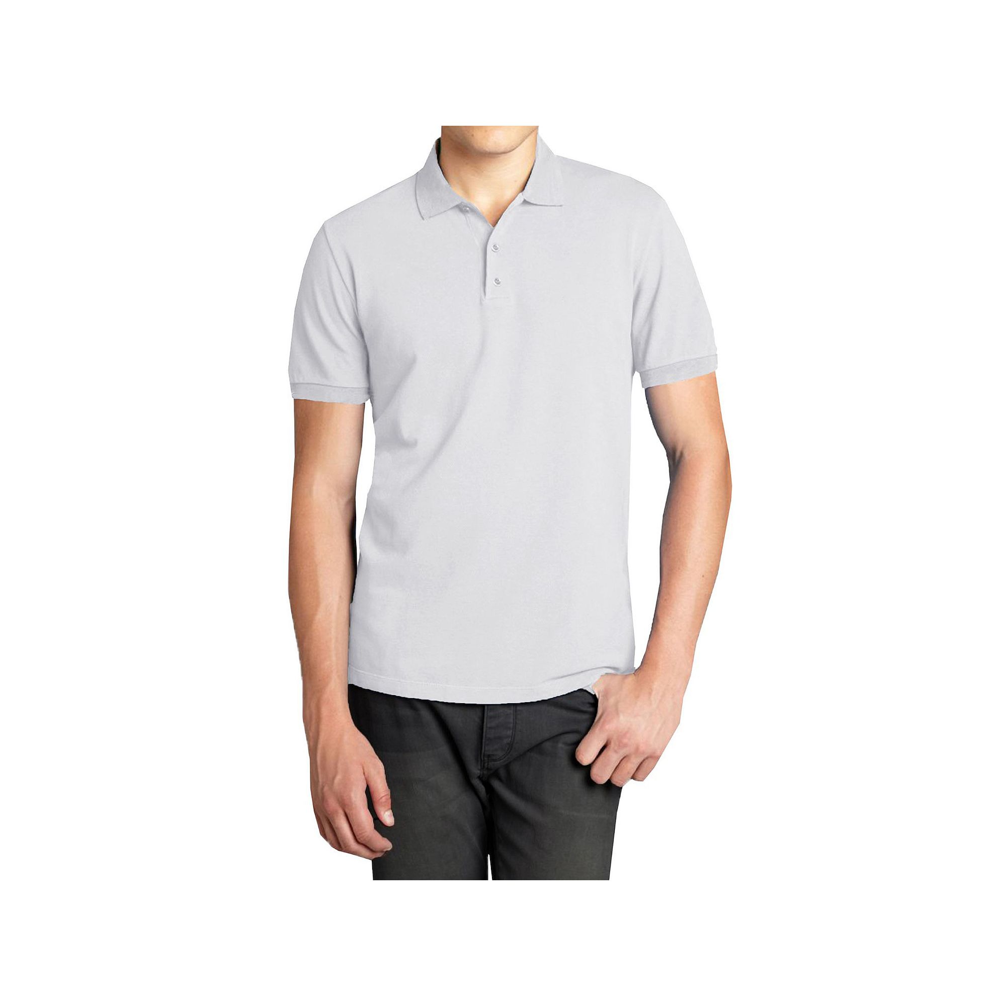 Mens Galaxy Short Sleeve Pique Polo, Size: Small, White