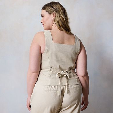 Plus Size LC Lauren Conrad Thin Strap Square Neck Vest