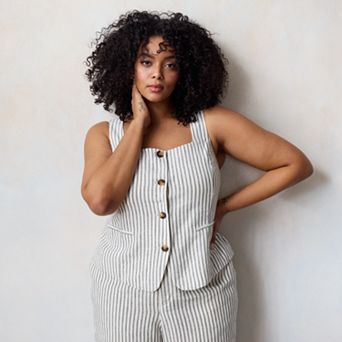 Plus Size LC Lauren Conrad Thin Strap Square Neck Vest