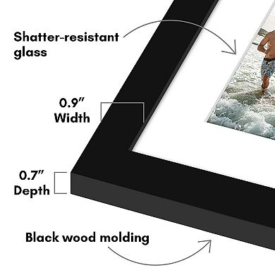 Americanflat 3-Opening 3" x 3" Collage Picture Frame