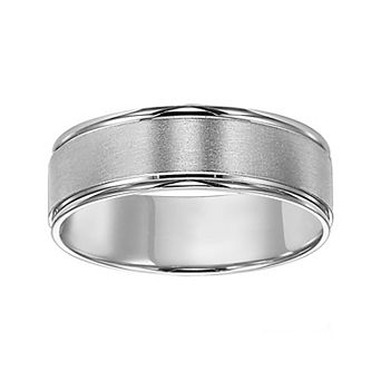 AXL 10k White Gold 6 mm Comfort Fit Men's Band
