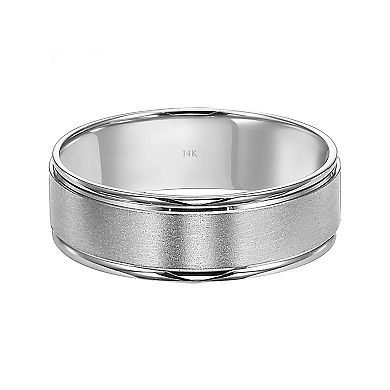 AXL 10k White Gold 6 mm Comfort Fit Men's Band