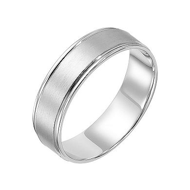 AXL 10k White Gold 6 mm Comfort Fit Men's Band