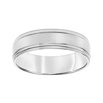 AXL 10k White Gold 6 mm Comfort Fit Men's Band