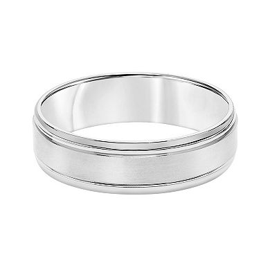 AXL 10k White Gold 6 mm Comfort Fit Men's Band