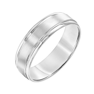 AXL 10k White Gold 6 mm Comfort Fit Men's Band