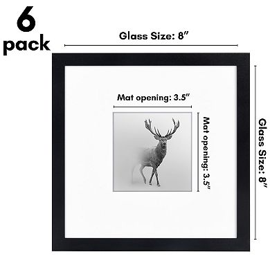 Americanflat 6-pk. 8" x 8" Black Picture Frame Set