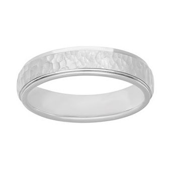 AXL Sterling Silver Hammered Finish 5 mm Men's Band