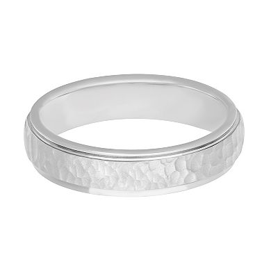 AXL Sterling Silver Hammered Finish 5 mm Men's Band