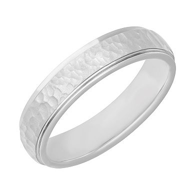 AXL Sterling Silver Hammered Finish 5 mm Men's Band