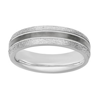 AXL Sterling Silver & Black Rhodium 6 mm Men's Band