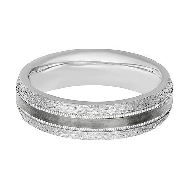 AXL Sterling Silver & Black Rhodium 6 mm Men's Band