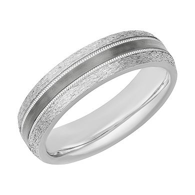 AXL Sterling Silver & Black Rhodium 6 mm Men's Band