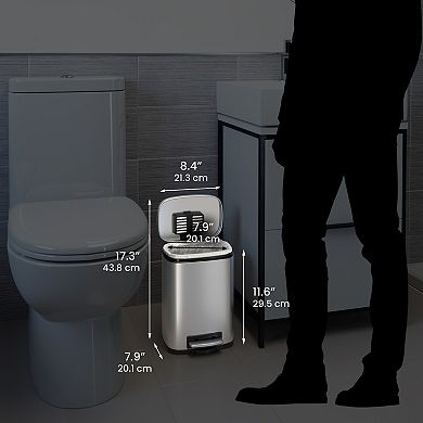 HLS Commercial 1.3 Gallon / 5-Liter Fire Resistant Step Trash Can