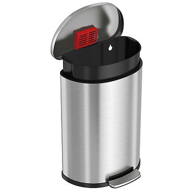 HLS Commercial 13.2-Gallon Semi-Round Fire Resistant Trash Can