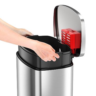 HLS Commercial 13.2 Gallon / 50 Liter Fire Resistant Step Trash Can