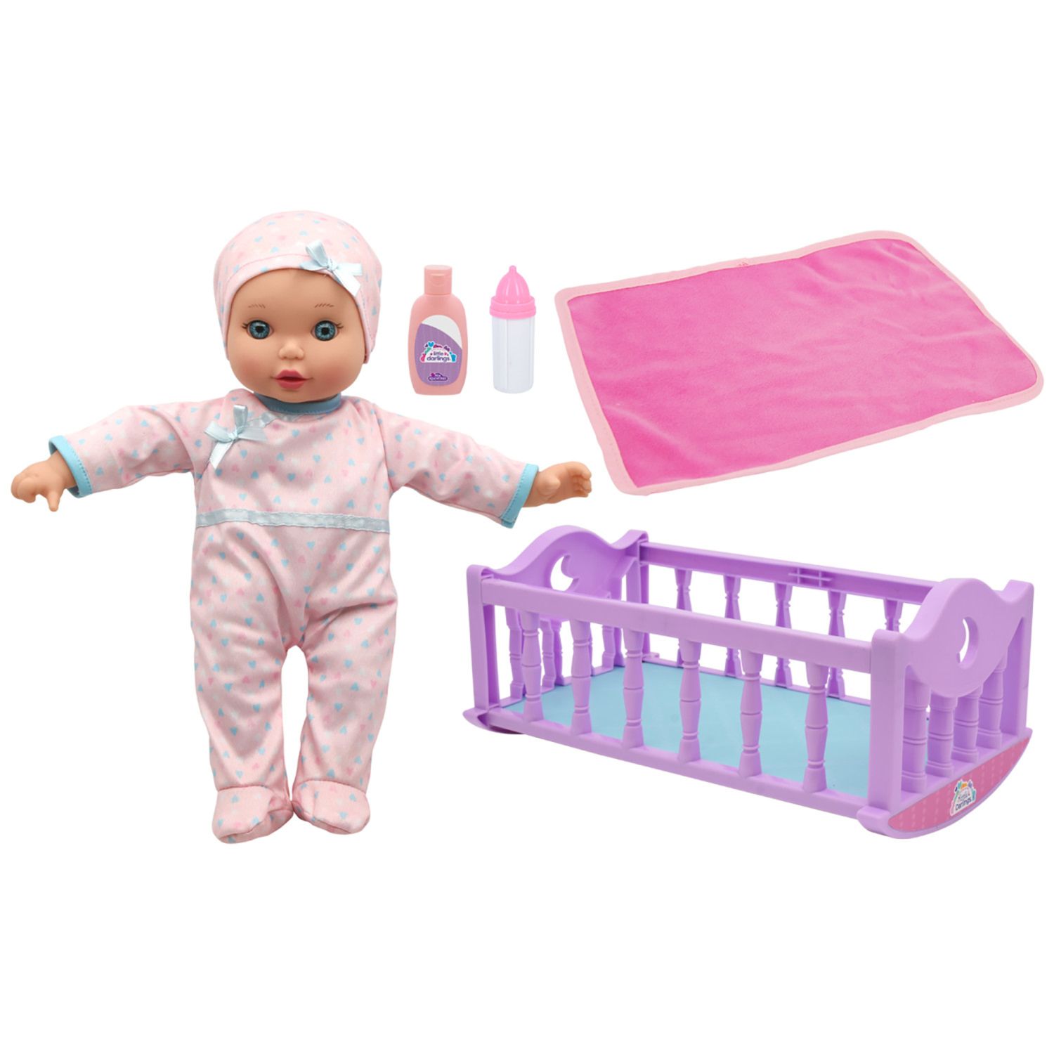 New Adventures Little Darlings: 12" Crib Time Fun Baby