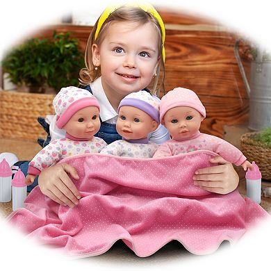 New Adventures Cuddle Kids: 14" Lovable Triplets Dolls