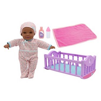 New Adventures Little Darlings: 12" Crib Time Fun Baby Doll & Accessories