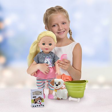 New Adventures Lil Tots: 14" Doll Talking Pet Grooming Playset