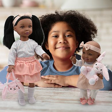 New Adventures Little Darlings: 18"/12" Sweet Sisters Dolls AA Bunny Set