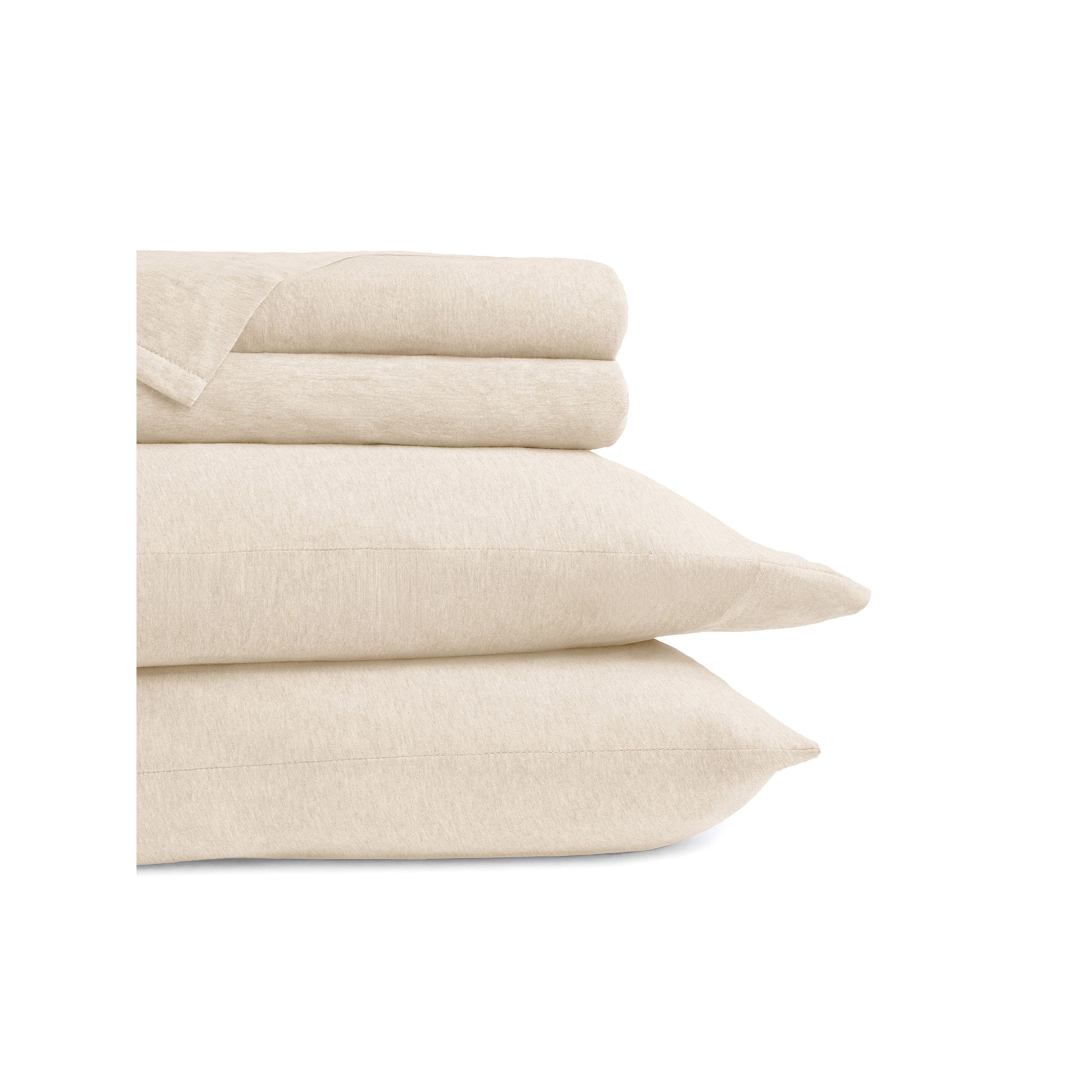 Home Collection Ultra Soft Cotton Jersey Sheet Set, Oatmeal