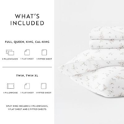 Home Collection Ultra Soft 100% Cotton Sateen Patterned Sheet Set