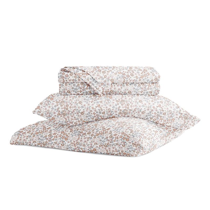 Home Collection Ultra Soft 100% Cotton Sateen Patterned Sheet Set, Garden Bloom Honey