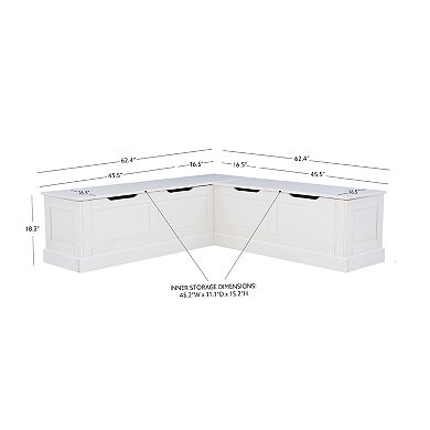 Linon Tobin Backless Breakfast Nook