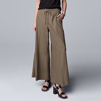 Petite Simply Vera Vera Wang Wide Leg Linen Pants