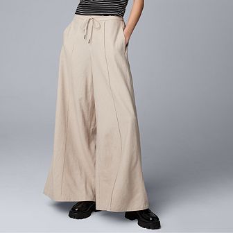 Petite Simply Vera Vera Wang Wide Leg Linen Pants
