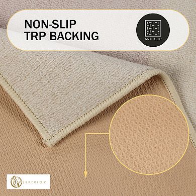 SUPERIOR Troy 2-Piece Plush Non-Slip Bath Rug Set