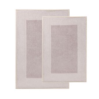 SUPERIOR Troy 2 pc Plush Non-Slip Bath Rug Set