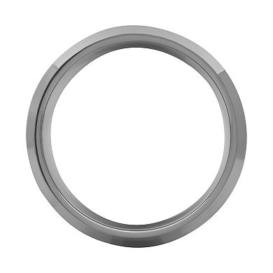 AXL 1/10 Carat T.W. Diamond Gray Tungsten Carbide & Black Stripe 8 mm Men's Comfort Fit Band