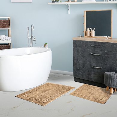 SUPERIOR Solid Non-Slip 2-Piece Bath Rug Set