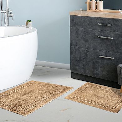 SUPERIOR Solid Non-Slip 2-Piece Bath Rug Set