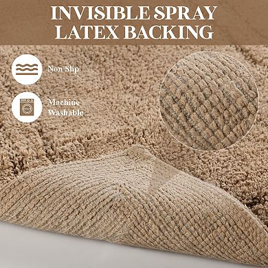 SUPERIOR Solid Non-Slip 2-Piece Bath Rug Set