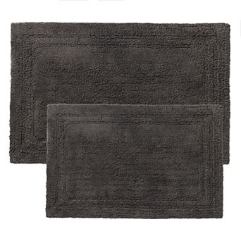 SUPERIOR Solid Non-Slip 2 pc Bath Rug Set