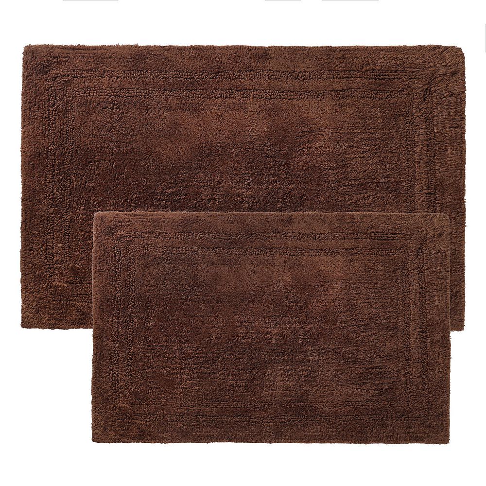 SUPERIOR Solid Non-Slip 2-Piece Bath Rug Set