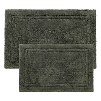 SUPERIOR Solid Non-Slip 2 pc Bath Rug Set