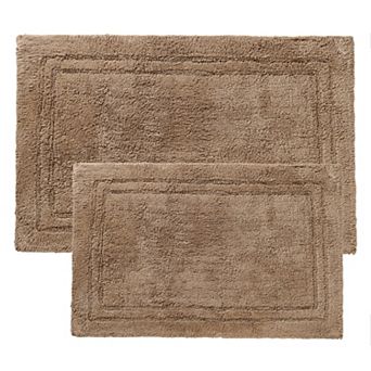 SUPERIOR Solid Non-Slip 2 pc Bath Rug Set