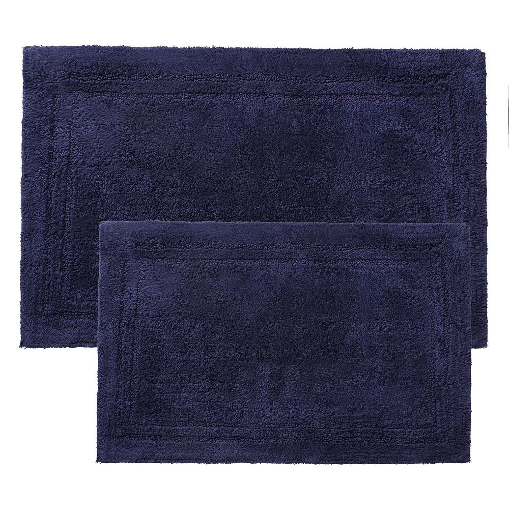 SUPERIOR Solid Non-Slip 2-Piece Bath Rug Set