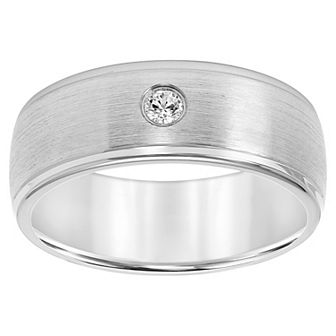 AXL 1/10 Carat T.W. Diamond Cobalt 8 mm Comfort Fit Men's Band
